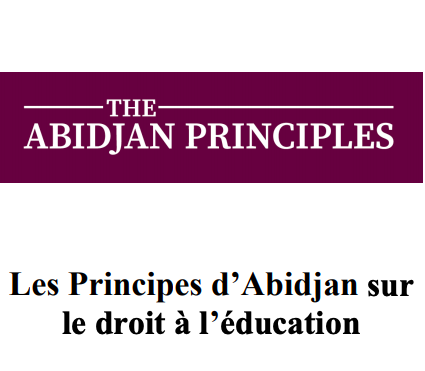 Photo couverture Les Principes d'Abidjan sur le droit à l'éducation