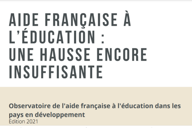 Photo couverture Nouveau rapport. Aide française à l'éducation : une hausse encore insuffisante 